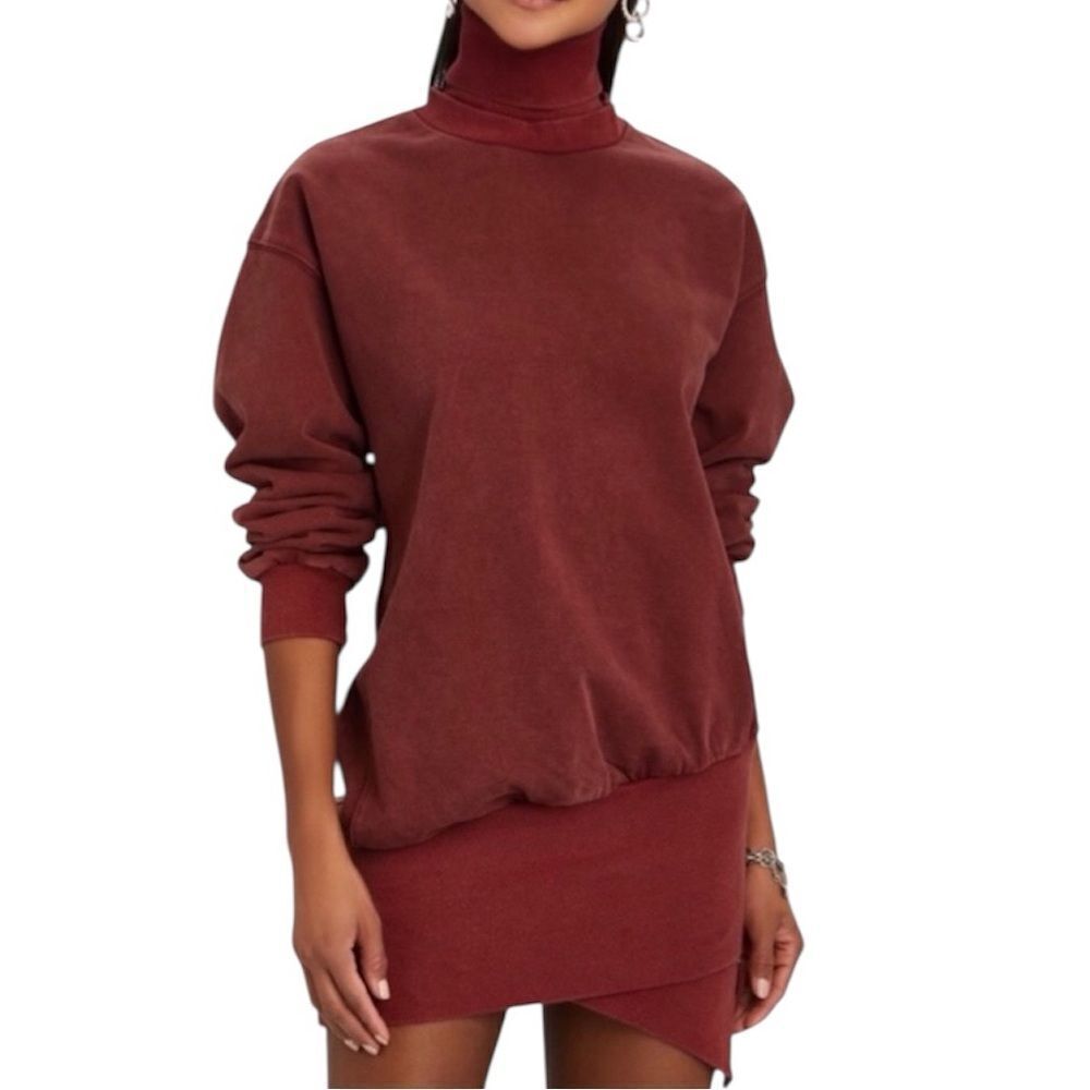 Young Fabulous & Broke Turtleneck Side Zip Sweatshirt Dress Size Medium
